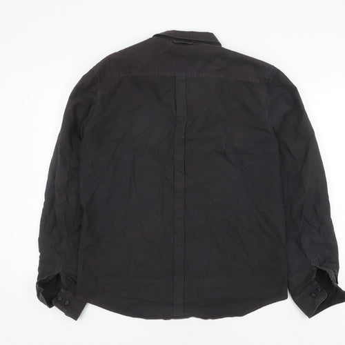DKNY Men's Black Long Sleeve Casual Shirt L