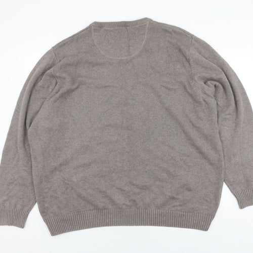 Maine New England Men's Grey V-Neck Wool Pullover 2XL