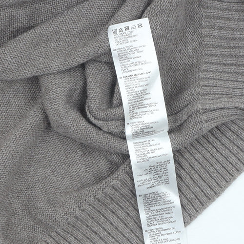 Maine New England Men's Grey V-Neck Wool Pullover 2XL