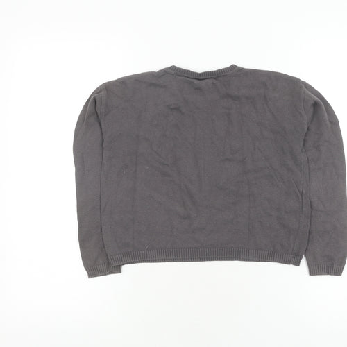Mango Girls Grey Star Pullover Jumper, Size 9-10 Years