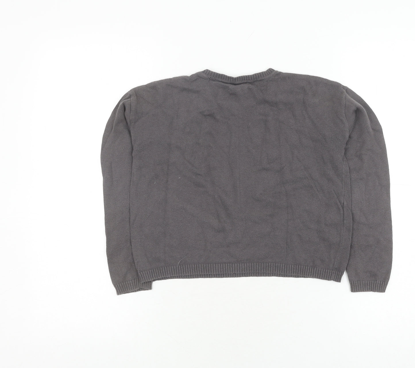 Mango Girls Grey Star Pullover Jumper, Size 9-10 Years