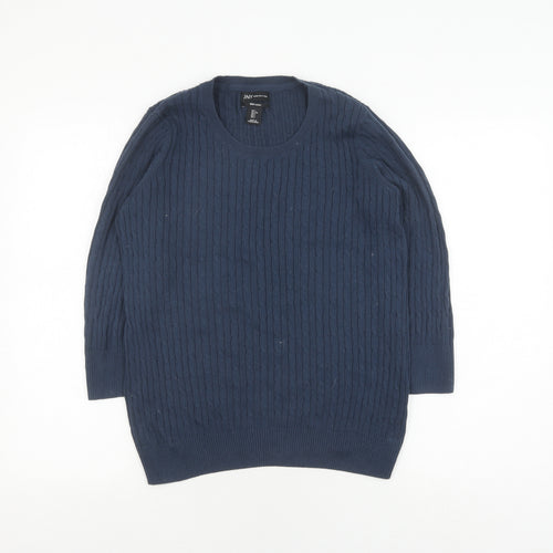 Jones New York Women's Blue Cotton Pullover Jumper Size L