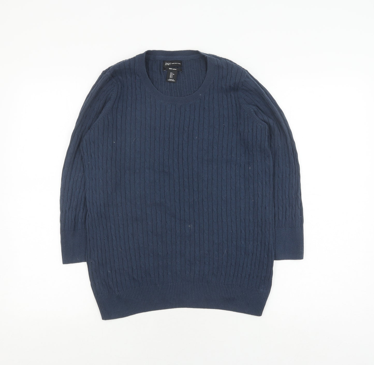 Jones New York Women's Blue Cotton Pullover Jumper Size L