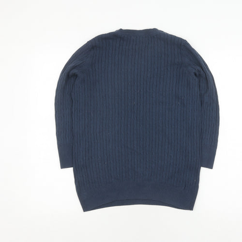 Jones New York Women's Blue Cotton Pullover Jumper Size L