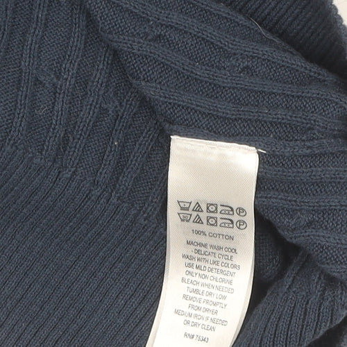 Jones New York Women's Blue Cotton Pullover Jumper Size L