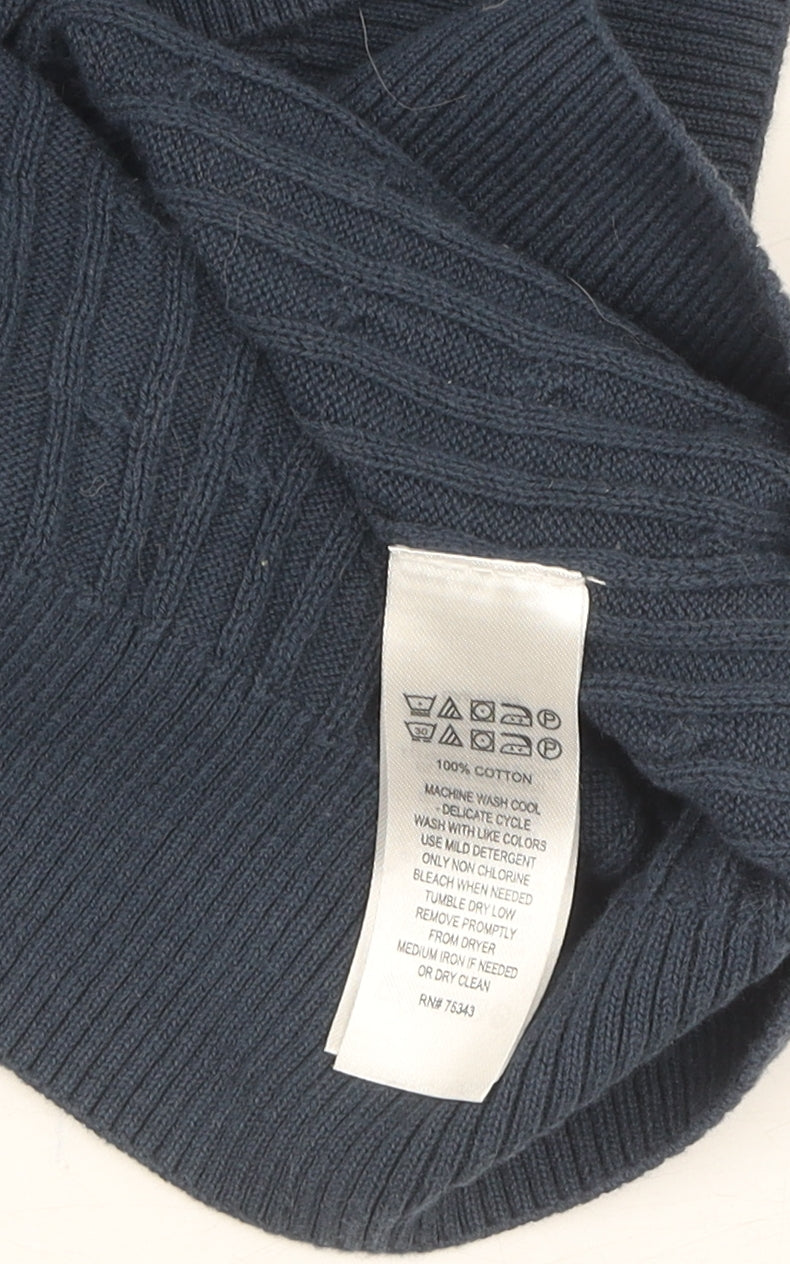 Jones New York Women's Blue Cotton Pullover Jumper Size L