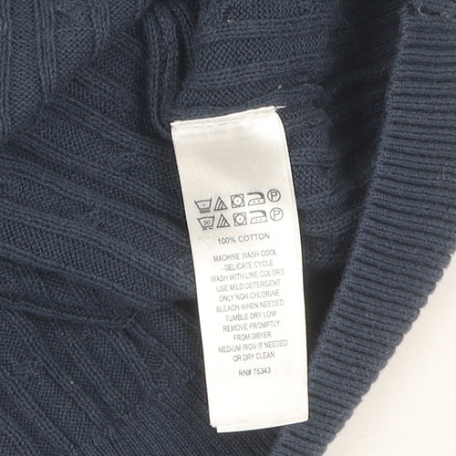 Jones New York Women's Blue Cotton Pullover Jumper Size L