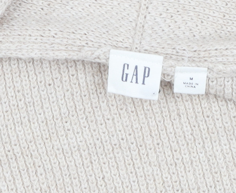 GAP Women's Beige Cardigan, M, Long Sleeve, Knit