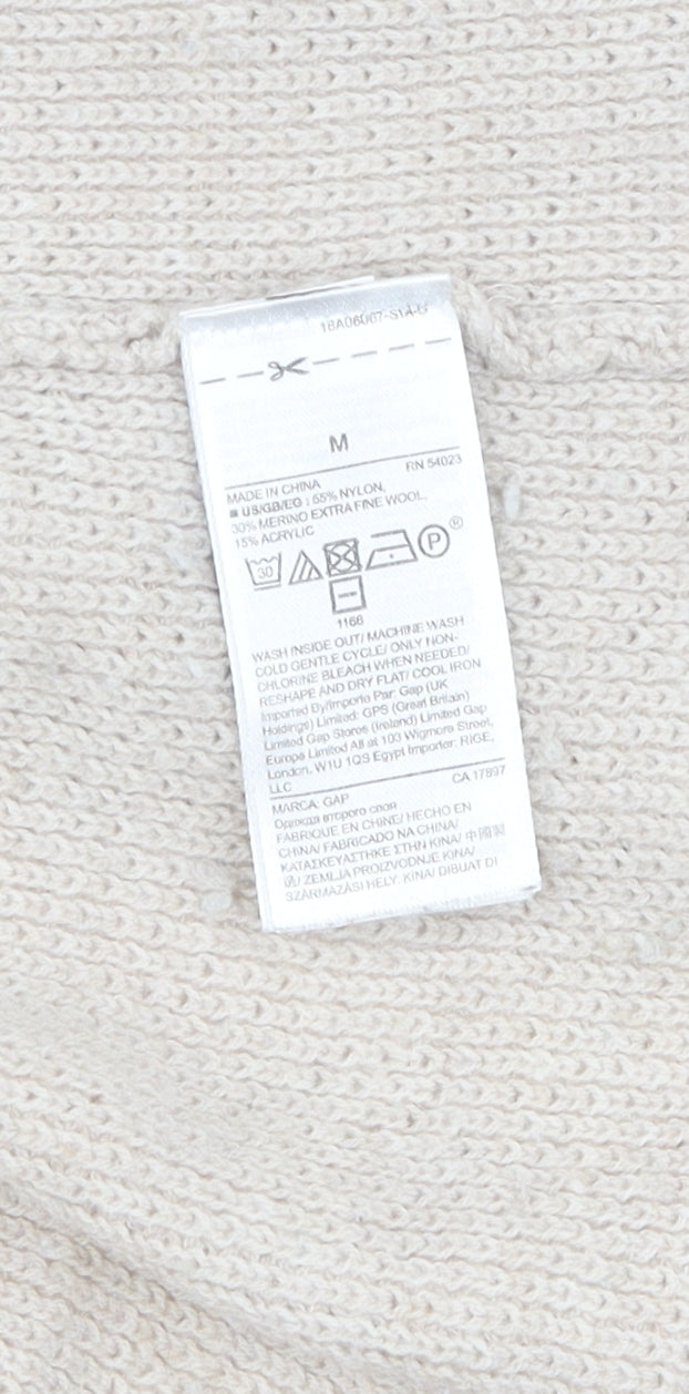 GAP Women's Beige Cardigan, M, Long Sleeve, Knit