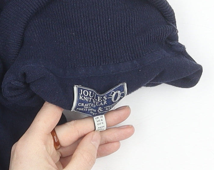 Joules Women's Blue Pullover Roll Neck Jumper Size 10