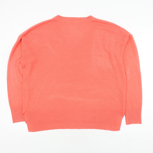 Principles Women's Orange V-Neck Pullover Jumper Size 16