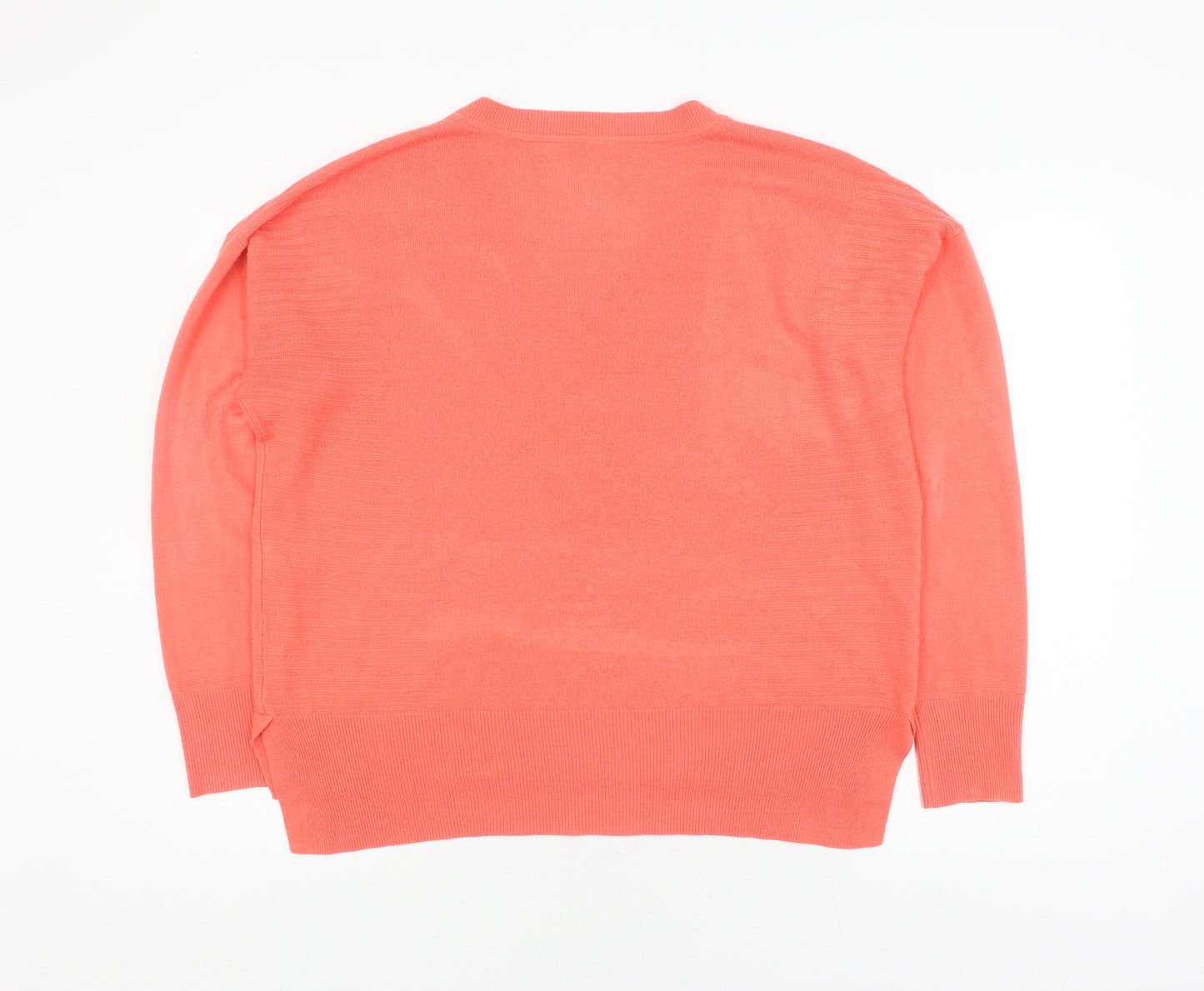 Principles Women's Orange V-Neck Pullover Jumper Size 16