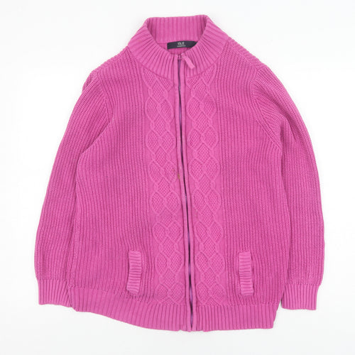 ISLE Women's Pink XL Full Zip Jumper