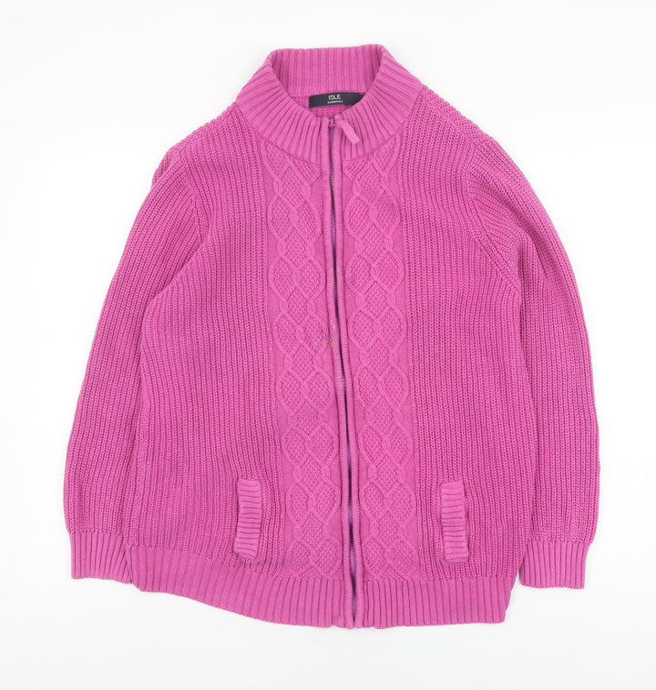ISLE Women's Pink XL Full Zip Jumper