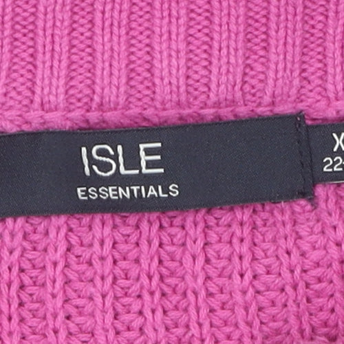 ISLE Women's Pink XL Full Zip Jumper
