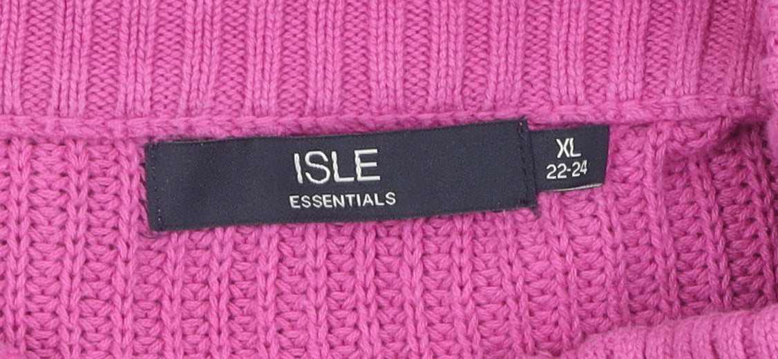 ISLE Women's Pink XL Full Zip Jumper