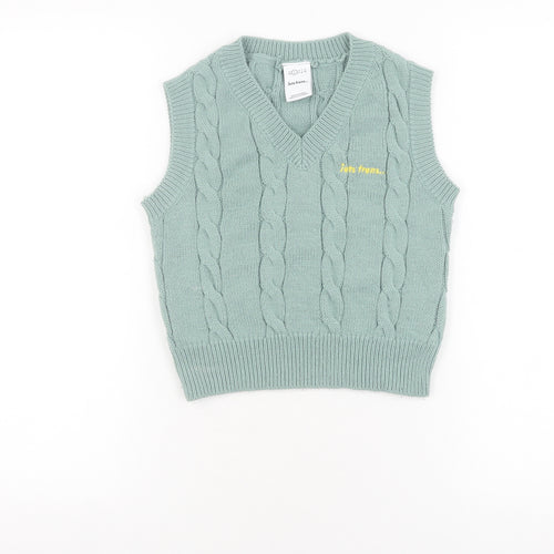 iets frans Women's Green Cable Knit Vest, Size S