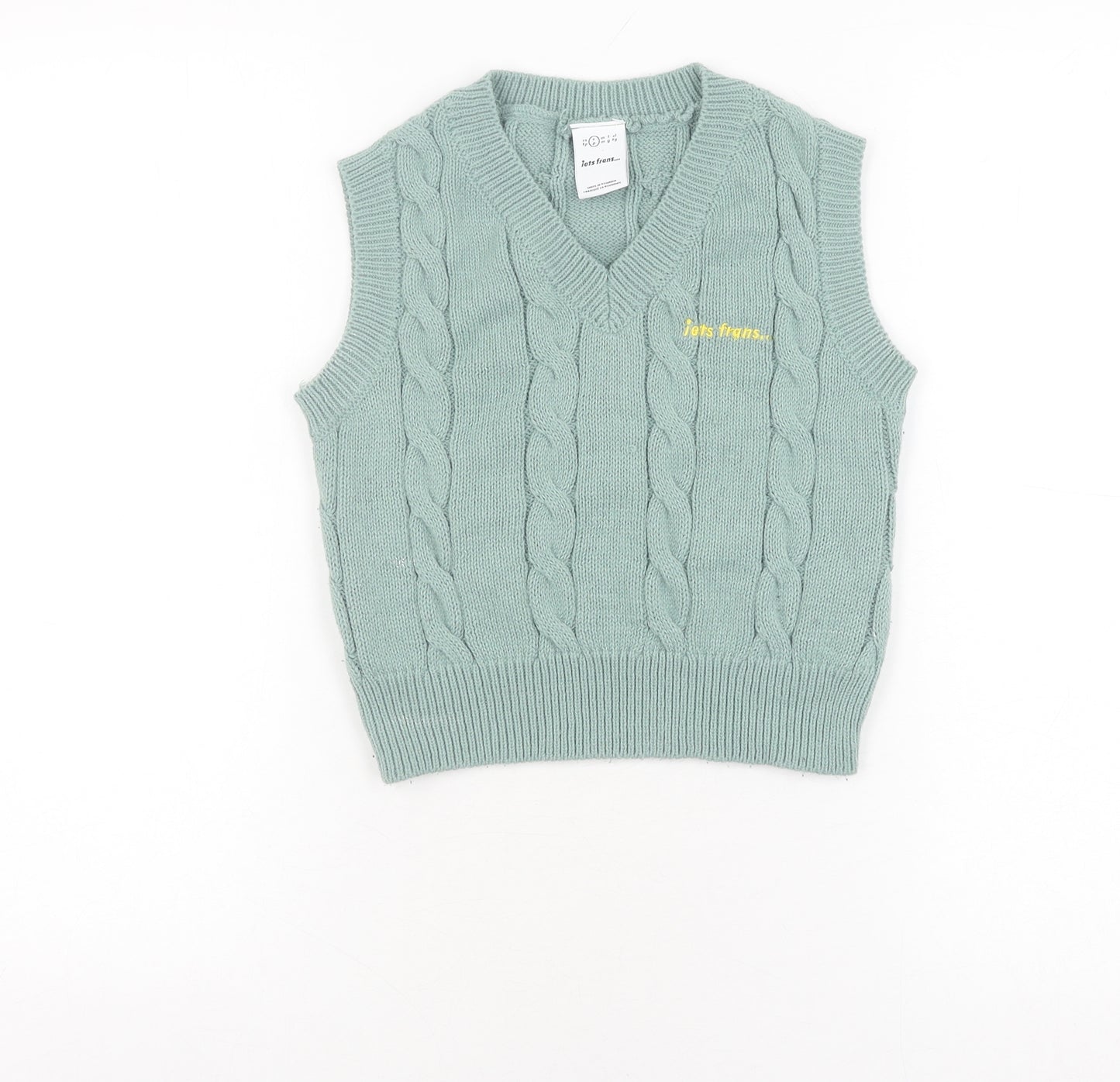 iets frans Women's Green Cable Knit Vest, Size S