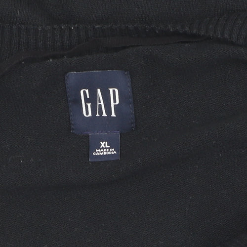 GAP Men's Black V-Neck Pullover Jumper XL