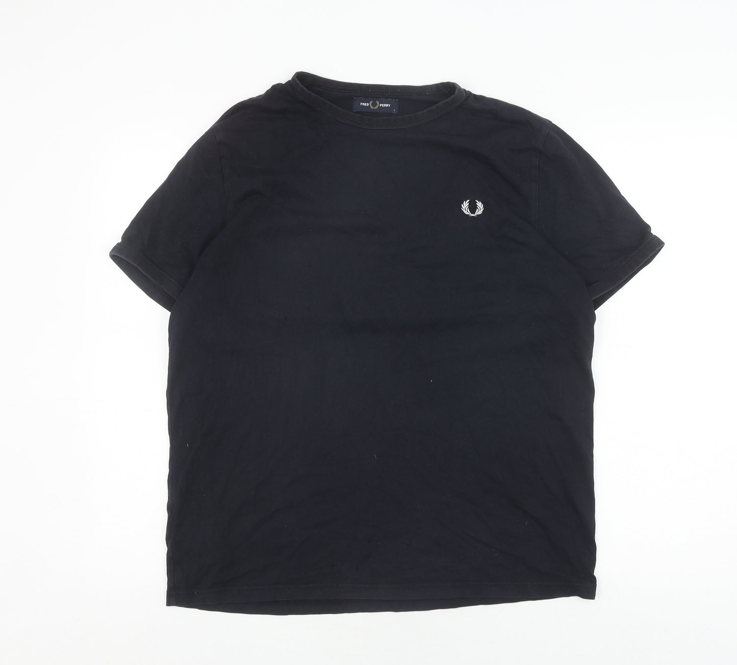 Fred Perry Men's Black Logo T-Shirt, Size L