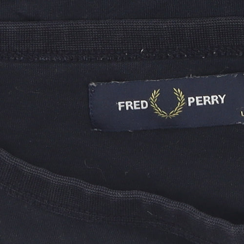 Fred Perry Men's Black Logo T-Shirt, Size L