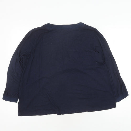 Poetry Women’s Blue V-Neck 3/4 Sleeve Top Size 14