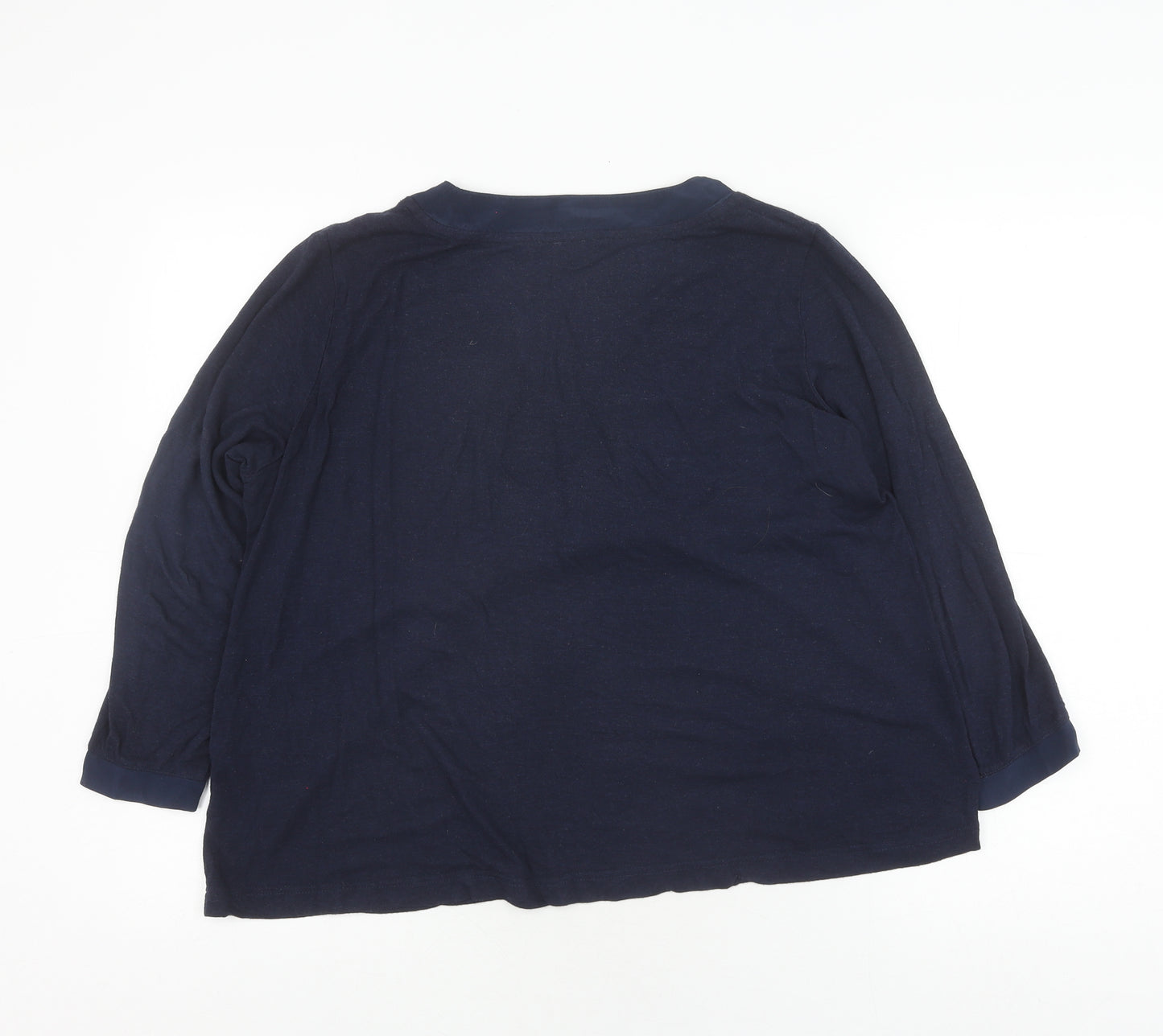 Poetry Women’s Blue V-Neck 3/4 Sleeve Top Size 14