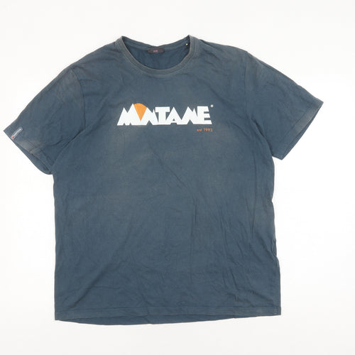 Montane Men's Blue Cotton Crew Neck T-Shirt L