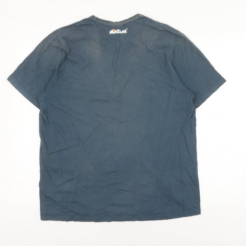 Montane Men's Blue Cotton Crew Neck T-Shirt L