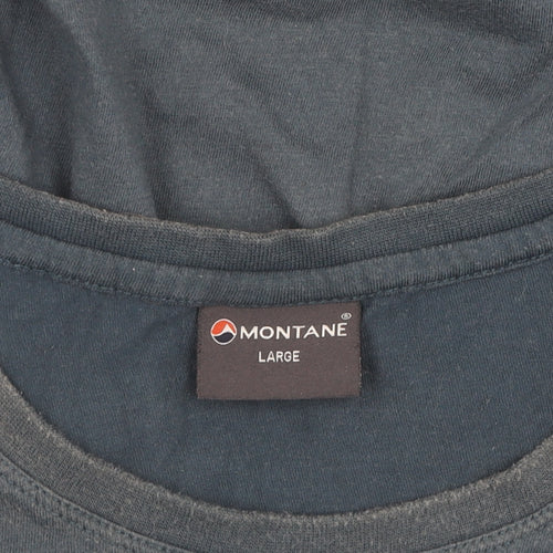 Montane Men's Blue Cotton Crew Neck T-Shirt L