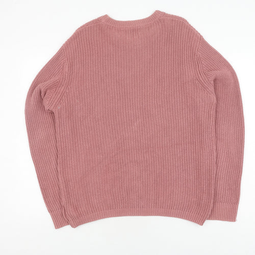 Urban Outfitters Women's Pink Knit Pullover Jumper S