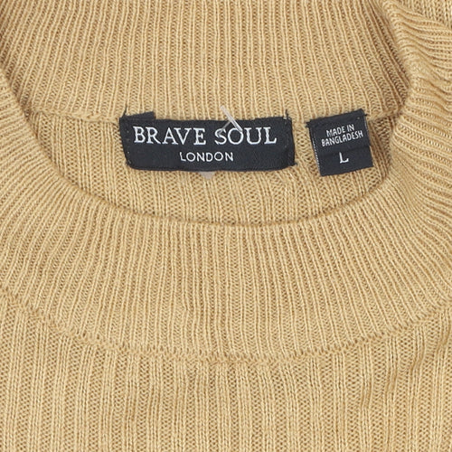 Brave Soul Women's Beige Pullover Jumper L