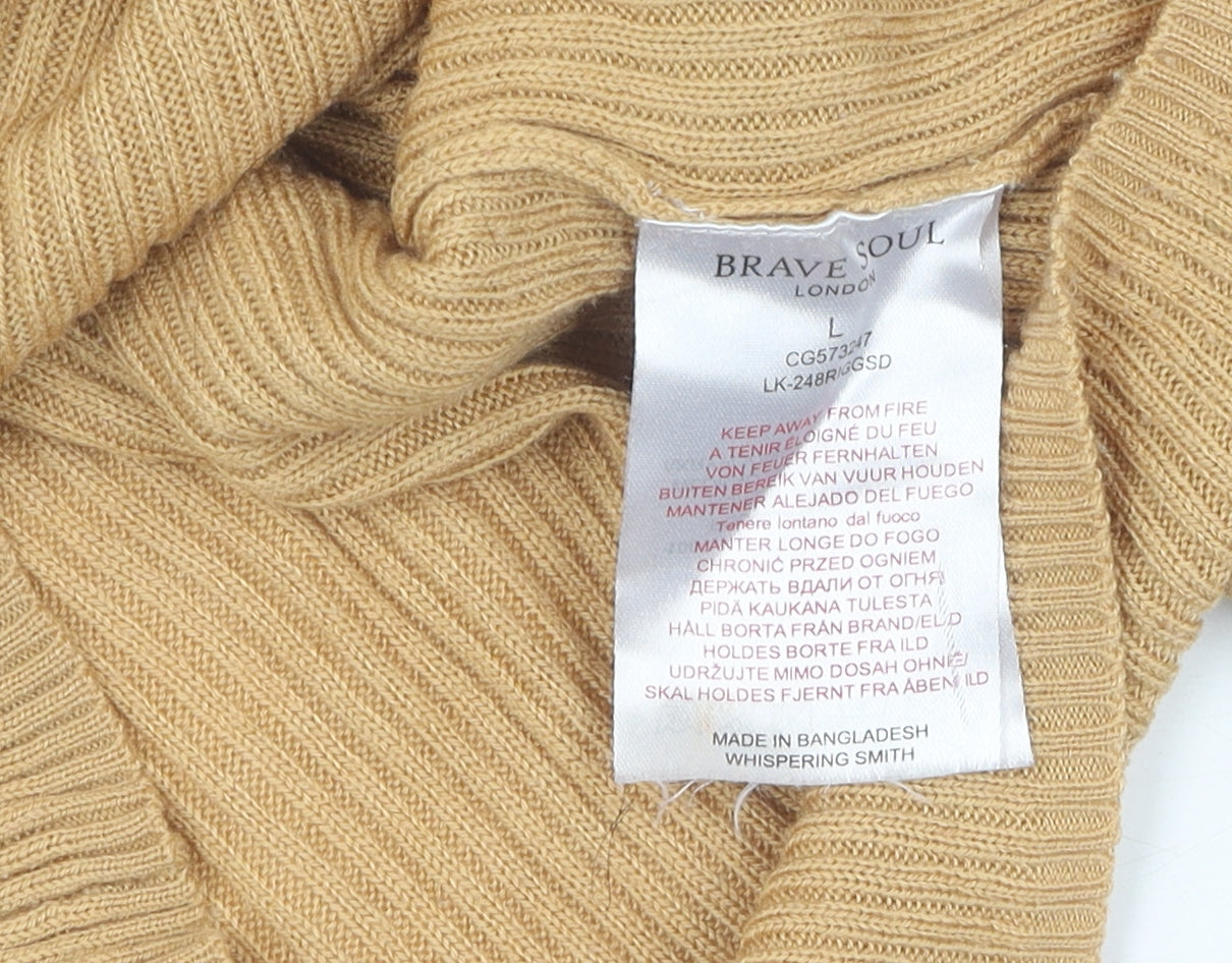 Brave Soul Women's Beige Pullover Jumper L