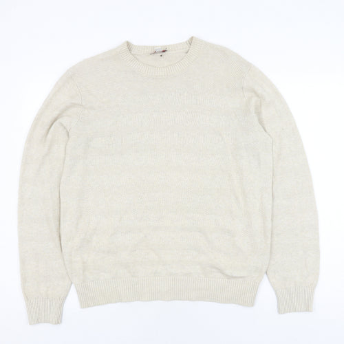 Gap Beige Linen Blend Unisex Jumper, Medium