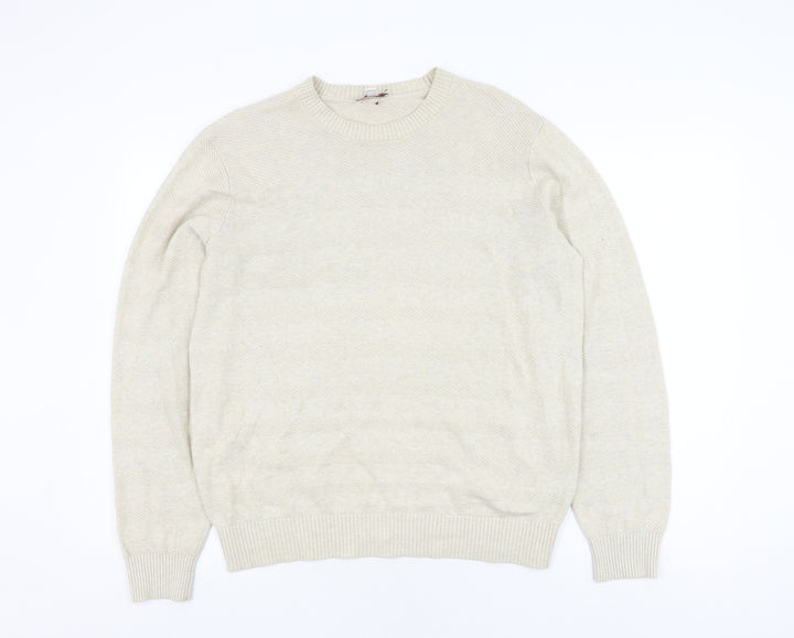 Gap Beige Linen Blend Unisex Jumper, Medium
