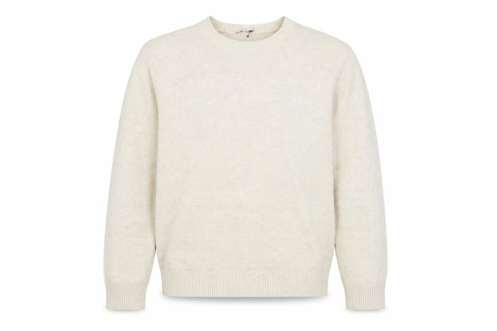 Front view of Gap Beige Linen Blend unisex jumper, medium