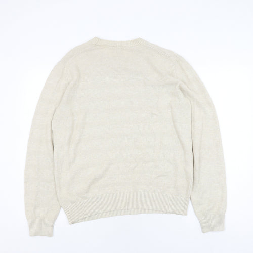 Gap Beige Linen Blend Unisex Jumper, Medium