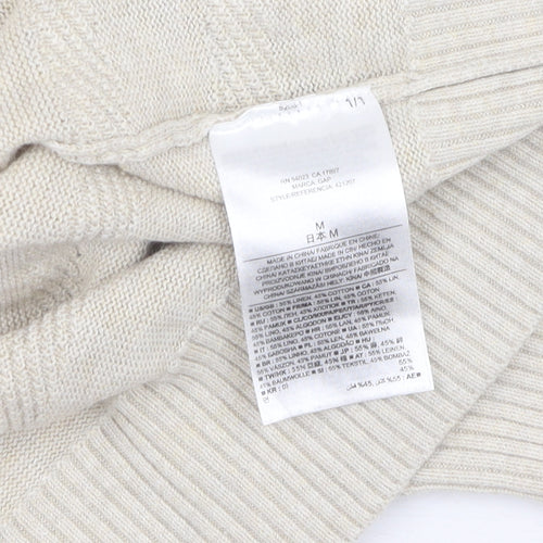 Gap Beige Linen Blend Unisex Jumper, Medium