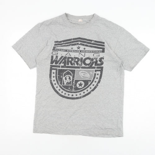 Alstyle Men's Grey Graphic Print T-Shirt M