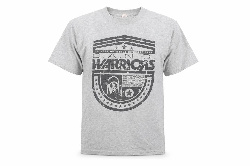 Front view of Alstyle Men's Grey Graphic Print T-Shirt M