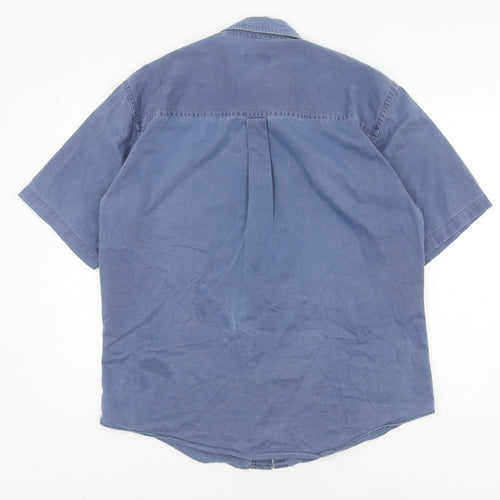 Land's End Unisex Blue Button-Up M Shirt