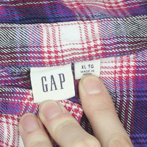 Gap Women's Multicoloured XL Plaid Button-Up Shirt
