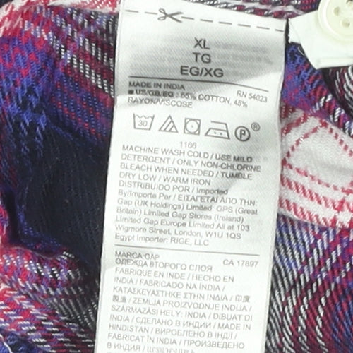 Gap Women's Multicoloured XL Plaid Button-Up Shirt