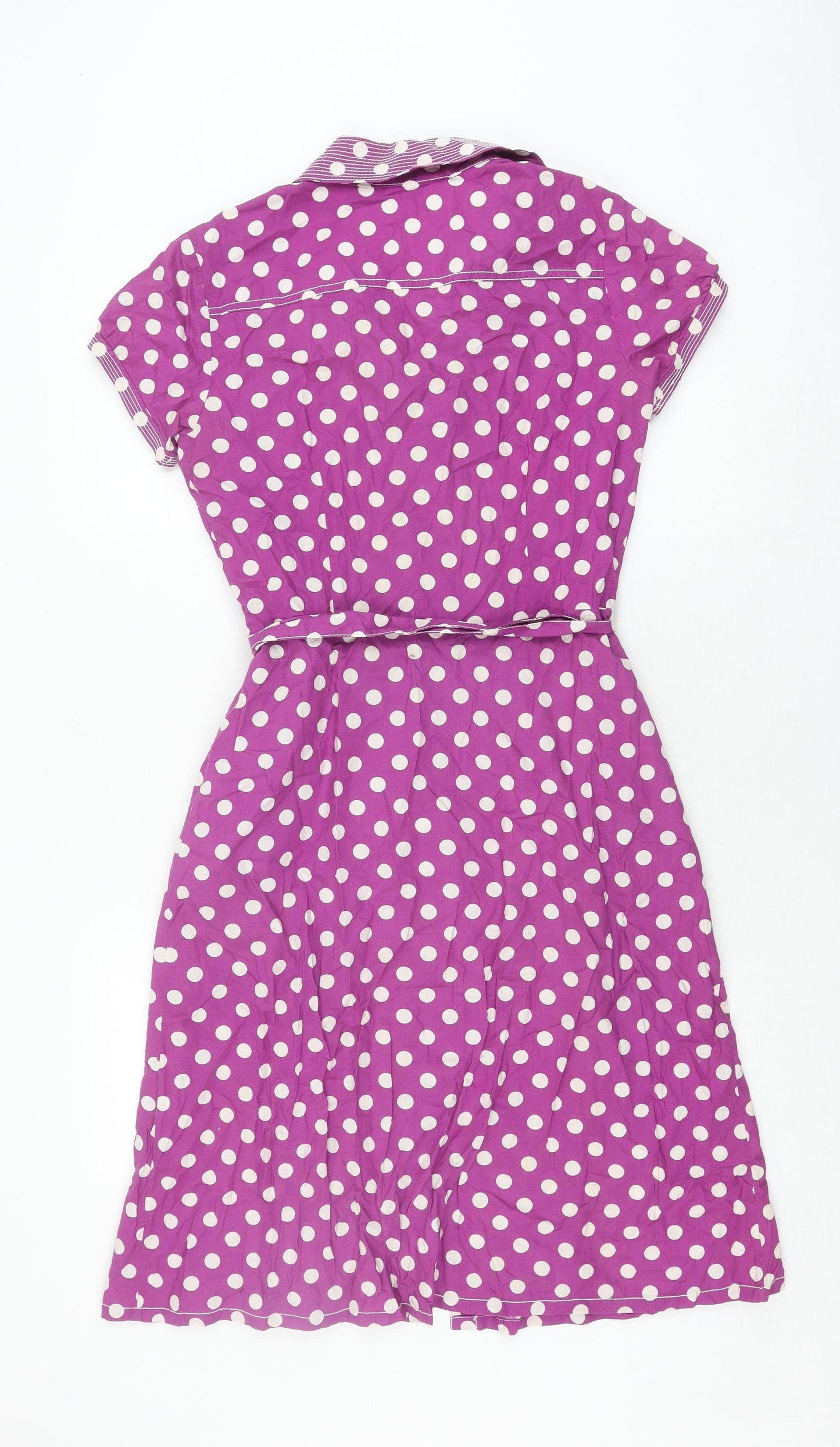 Boden Women's Purple Polka Dot Shirt Dress Size 8