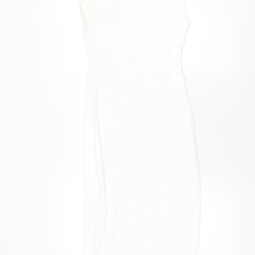 Zara Women's White Sheath Dress - M, Summer, Elegant