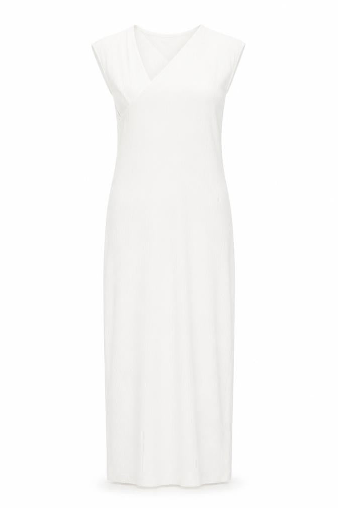 Front view of Zara Women's White Sheath Dress - M, Summer, Elegant