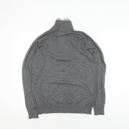 Bogart Grey Men's Full Zip Jumper L Viscose Knit