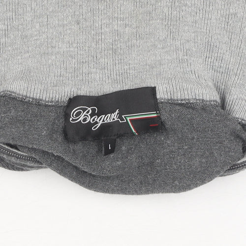 Bogart Grey Men's Full Zip Jumper L Viscose Knit