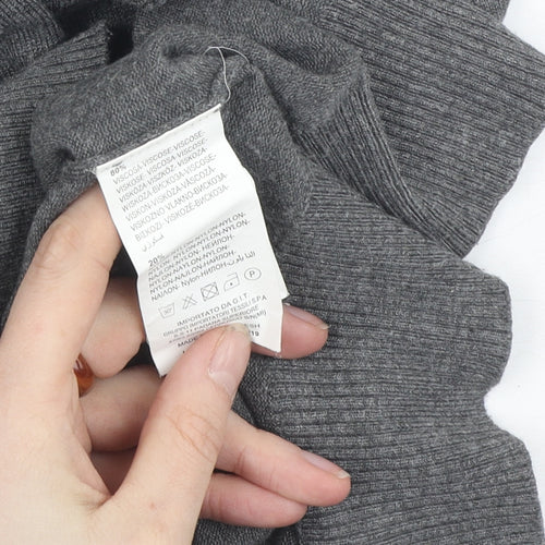 Bogart Grey Men's Full Zip Jumper L Viscose Knit