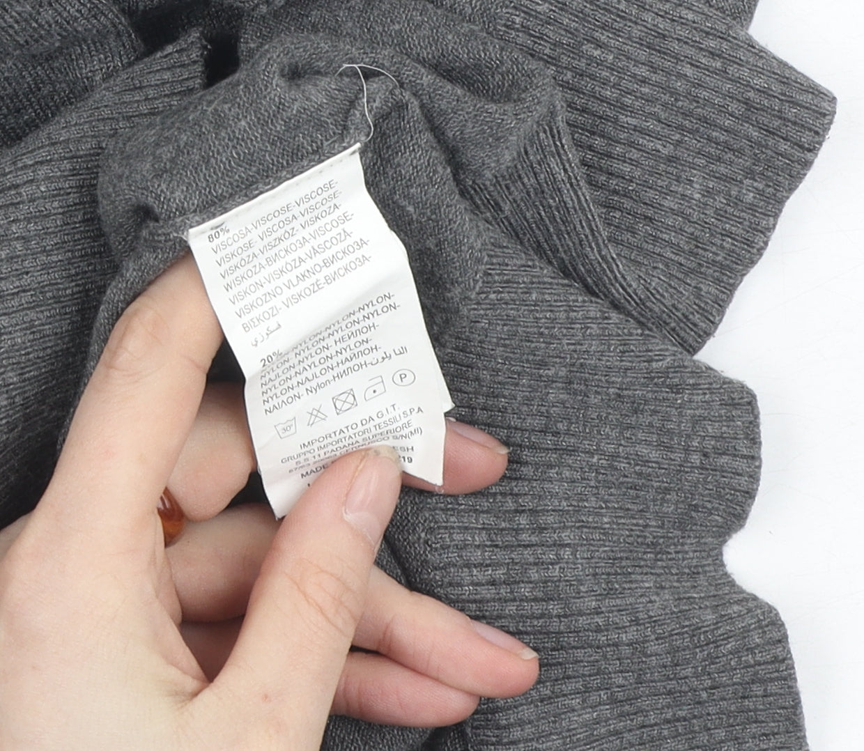 Bogart Grey Men's Full Zip Jumper L Viscose Knit